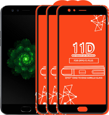 Qyist Edge To Edge Tempered Glass for Oppo F3 Plus(Pack of 3)