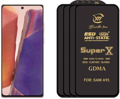 GDMA Edge To Edge Tempered Glass for SAMSUNG A 91(Pack of 4)