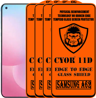 CYOR Edge To Edge Tempered Glass for SAMSUNG A62(Pack of 4)