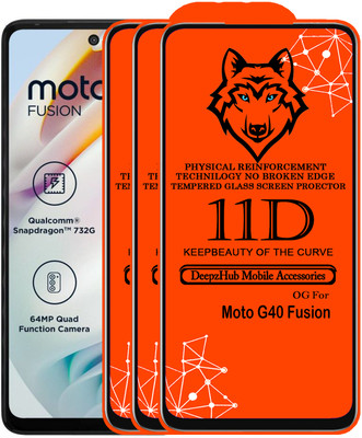 CRodible Edge To Edge Tempered Glass for Moto G40 Fusion(Pack of 3)