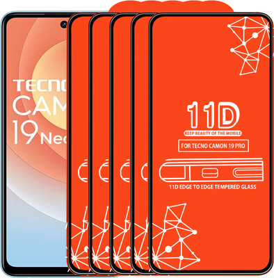 Roxel Edge To Edge Tempered Glass for Tecno Camon 19 Pro(Pack of 5)