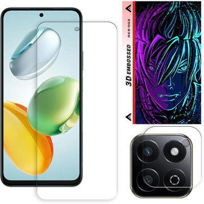 ARBAN Edge To Edge Tempered Glass for Honor 200 Smart 5G Tempered Glass Screen Protector | Anti-Scratch | Edge to Edge Full Coverage | 9H Hardness (1 FRONT SCREEN GUARD + 1 CAMERA LENS PROTECTOR + 1 FREE BACK EMBOSSED SKIN002)(Pack of 1)