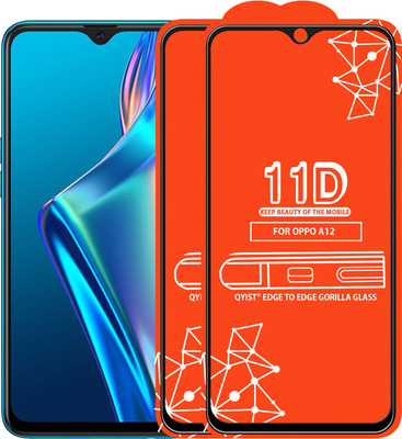 Qyist Edge To Edge Tempered Glass for Oppo A12(Pack of 2)