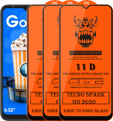 Forego Edge To Edge Tempered Glass for Tecno Spark Go 2020(Pack of 3)