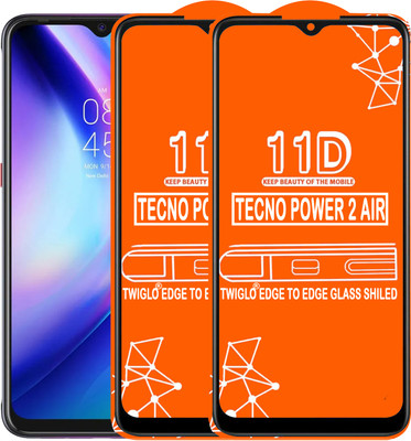 TWIGLO Edge To Edge Tempered Glass for TECNO POWER 2 AIR(Pack of 2)