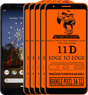TWIGLO Edge To Edge Tempered Glass for GOOGLE PIXEL 3A XL(Pack of 5)