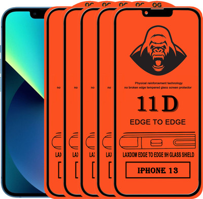 Laxdom Edge To Edge Tempered Glass for APPLE IPHONE 13(Pack of 5)