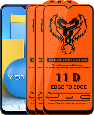 Forgive Edge To Edge Tempered Glass for Vivo Y51A(Pack of 3)