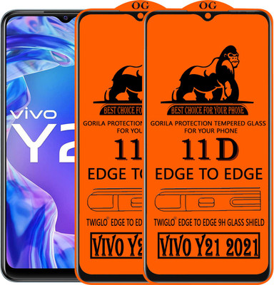 TWIGLO Edge To Edge Tempered Glass for VIVO Y21 2021(Pack of 2)