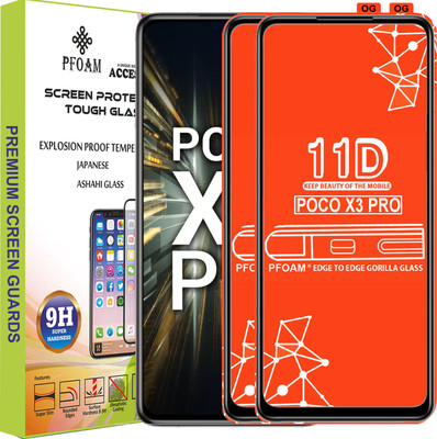 PFOAM Edge To Edge Tempered Glass for POCO X3 PRO(Pack of 2)