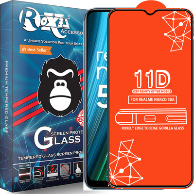 Roxel Edge To Edge Tempered Glass for Realme Narzo 50A(Pack of 1)