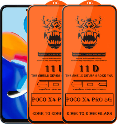 Forego Edge To Edge Tempered Glass for Poco X4 Pro 5G(Pack of 2)