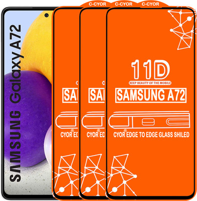 CYOR Edge To Edge Tempered Glass for SAMSUNG A72(Pack of 3)