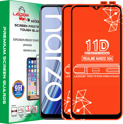 Laxdom Edge To Edge Tempered Glass for REALME NARZO 30A(Pack of 2)