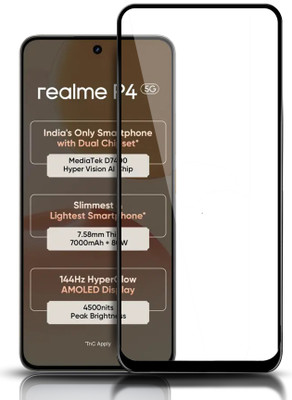 HUPSHY Edge To Edge Tempered Glass for Realme P4 5G(Pack of 1)