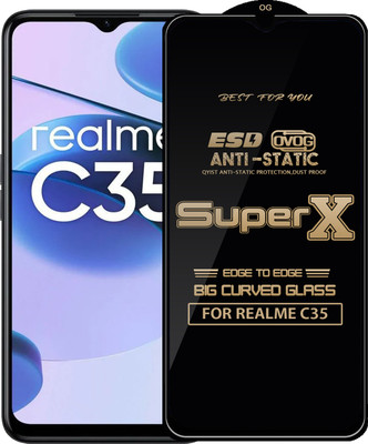 Qyist Edge To Edge Tempered Glass for REALME C35(Pack of 1)