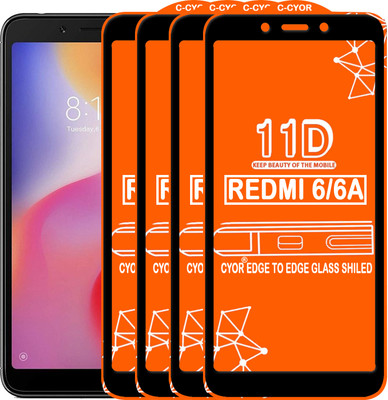 CYOR Edge To Edge Tempered Glass for Mi Redmi 6(Pack of 4)