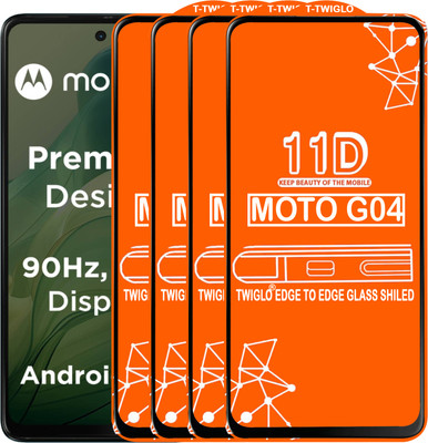 TWIGLO Edge To Edge Tempered Glass for MOTO G04(Pack of 4)