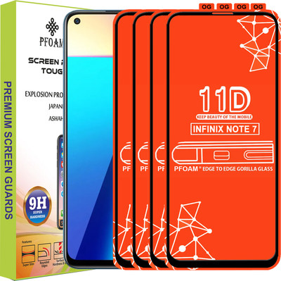 PFOAM Edge To Edge Tempered Glass for INFINIX NOTE 7(Pack of 4)