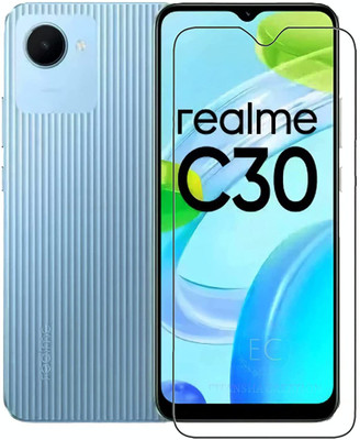O2MG Edge To Edge Tempered Glass for realme C30, Realme C30(Pack of 1)