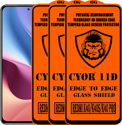 CYOR Edge To Edge Tempered Glass for REDMI K40 PRO(Pack of 3)