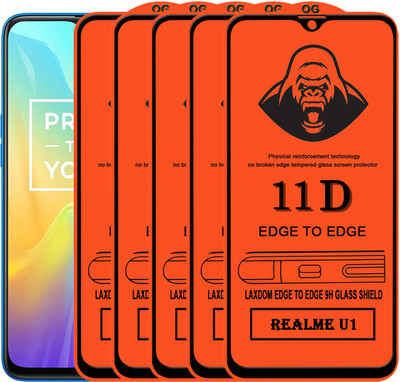 Laxdom Edge To Edge Tempered Glass for Realme U1(Pack of 5)