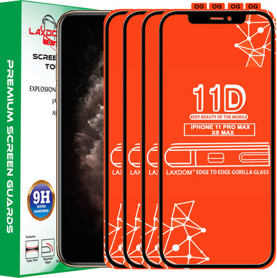 Laxdom Edge To Edge Tempered Glass for APPLE IPHONE 11 PRO MAX(Pack of 4)
