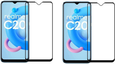 DMJHP Edge To Edge Tempered Glass for Realme C20(Pack of 2)