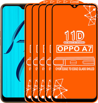 CYOR Edge To Edge Tempered Glass for OPPO A7(Pack of 5)