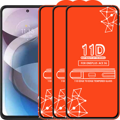 Roxel Edge To Edge Tempered Glass for Oneplus Ace 5G(Pack of 3)