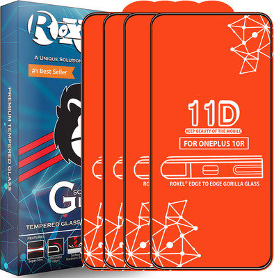 Roxel Edge To Edge Tempered Glass for Oneplus 10R(Pack of 4)
