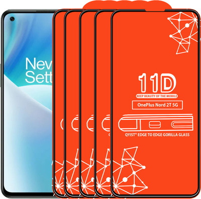 Qyist Edge To Edge Tempered Glass for Oneplus Nord 2T 5G(Pack of 5)