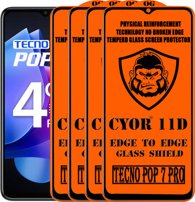 CYOR Edge To Edge Tempered Glass for TECNO POP 7 PRO(Pack of 4)