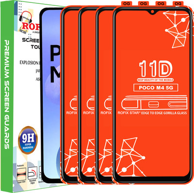 Rofix star Edge To Edge Tempered Glass for POCO M4 5G(Pack of 4)