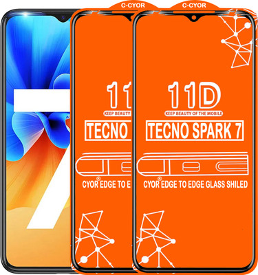 CYOR Edge To Edge Tempered Glass for TECNO SPARK 7(Pack of 2)