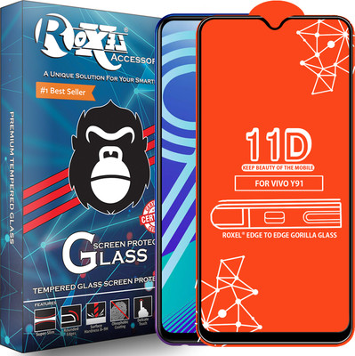 Roxel Edge To Edge Tempered Glass for Vivo Y91(Pack of 1)