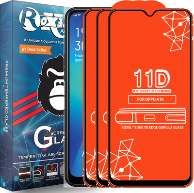 Roxel Edge To Edge Tempered Glass for Oppo A1K(Pack of 3)