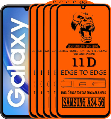 TWIGLO Edge To Edge Tempered Glass for SAMSUNG A34 5G(Pack of 5)