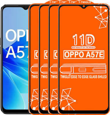 TWIGLO Edge To Edge Tempered Glass for OPPO A57E(Pack of 4)