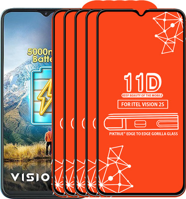 PikTrue Edge To Edge Tempered Glass for ITEL VISION 2S(Pack of 5)