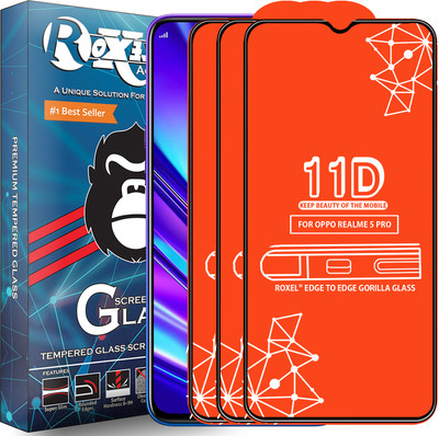 Roxel Edge To Edge Tempered Glass for Realme 5 Pro(Pack of 3)