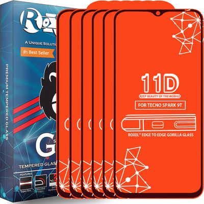 Roxel Edge To Edge Tempered Glass for Tecno Spark 9T(Pack of 6)