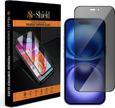 MS-Shield Edge To Edge Tempered Glass for Apple iPhone 16, Anti-Spy Privacy Glass Protection(Pack of 1)