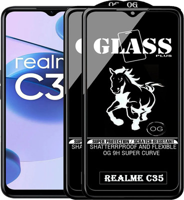 PFOAM Edge To Edge Tempered Glass for REALME C35(Pack of 2)