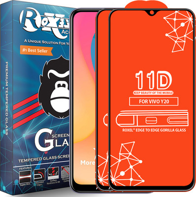Roxel Edge To Edge Tempered Glass for Vivo Y20(Pack of 2)