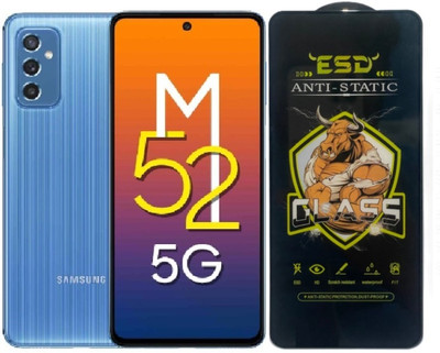 Resolute Edge To Edge Tempered Glass for Samsung Galaxy M52 5G, ESD Tempered Glass, ESD Screen Protector, Anti Static, Screen Protector(Pack of 1)