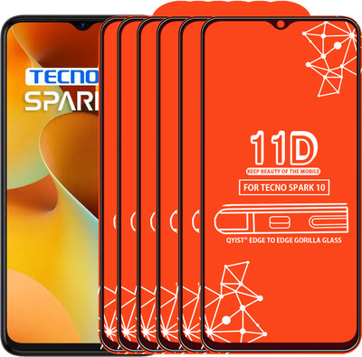 Qyist Edge To Edge Tempered Glass for Tecno Spark 10(Pack of 6)