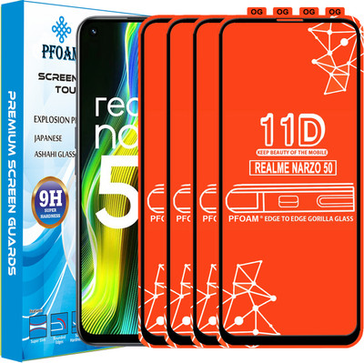 PFOAM Edge To Edge Tempered Glass for REALME NARZO 50(Pack of 4)