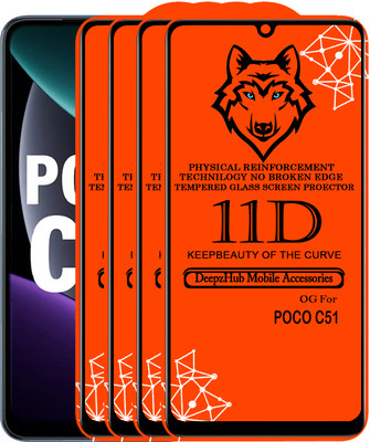 CRodible Edge To Edge Tempered Glass for POCO C51(Pack of 4)