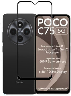 ECMERED Edge To Edge Tempered Glass for Poco C75 5g, Poco C75(Pack of 1)